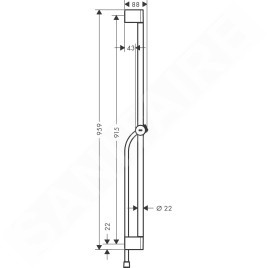 Hansgrohe Unica - Barre de douche 96 mm, avec flexible, noir mat 24401670