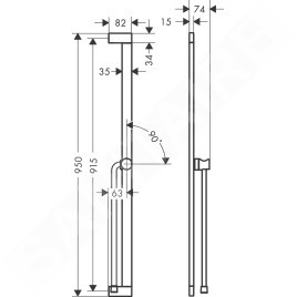 Hansgrohe Unica - Barre de douche 95 mm, avec flexible, bronze brossé 24403140