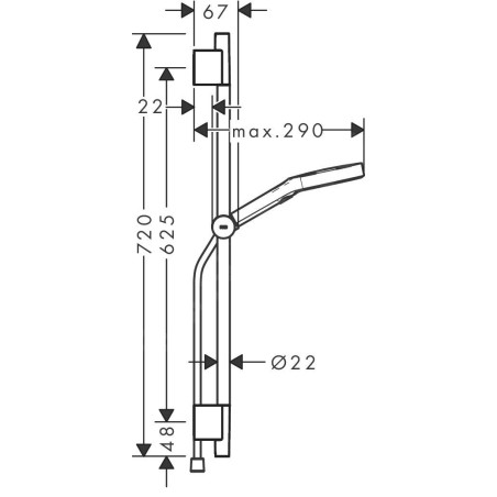 Hansgrohe Rainfinity - Set de pommeau de douche, barre et flexible, 3 jets, bronze brossé 28745140