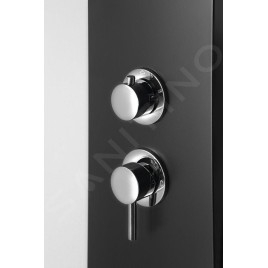 Sapho Douches - Panneau de douche Jacob avec mitigeur, 200x1500 mm, noir mat WN683