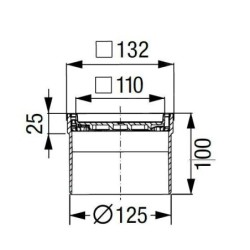 Kessel Siphons salle d'eau - Vidage de sol, grille pour l'insertion de carreaux 48211