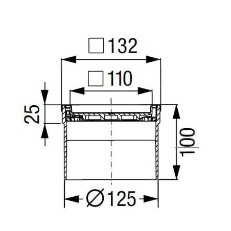 Kessel Siphons salle d'eau - Vidage de sol, grille pour l'insertion de carreaux 48211