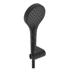 Hansa Viva - Set pomme de douche, support et flexible, 3 jets, noir mat 4417022033