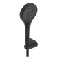 Hansa Viva - Set pomme de douche, support et flexible, 3 jets, noir mat 4417022033