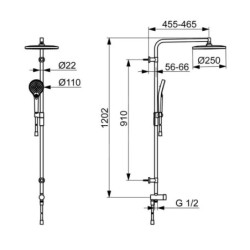 Hansa Viva - Set de douche sans mitigeur, diamètre 25 cm, 3 jets, chrome 44180300