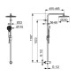 Hansa Viva - Set de douche sans mitigeur, diamètre 25 cm, 3 jets, chrome 44190300