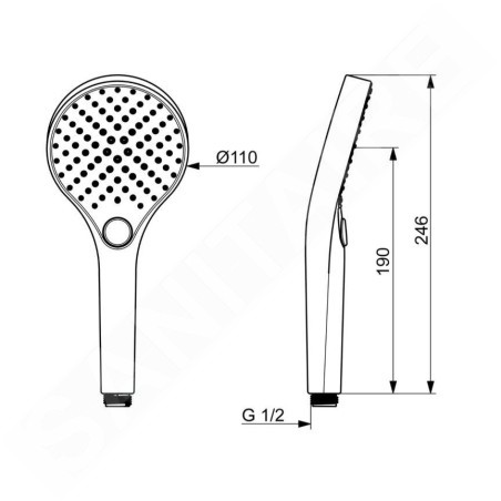 Hansa Viva - Pommeau de douche, 3 jets, chrome 44330300