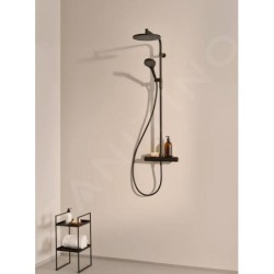 Hansa Viva - Set de douche avec thermostat, diamètre 25 mm, 3 jet, noir mat 6515920133