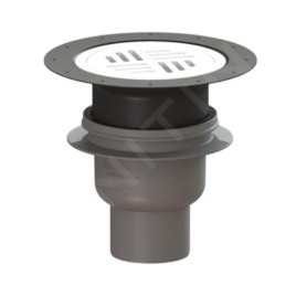 Kessel Siphons salle d'eau - Vidage de sol, avec grille, diamètre 20 cm, blanc/plastique 40270.30
