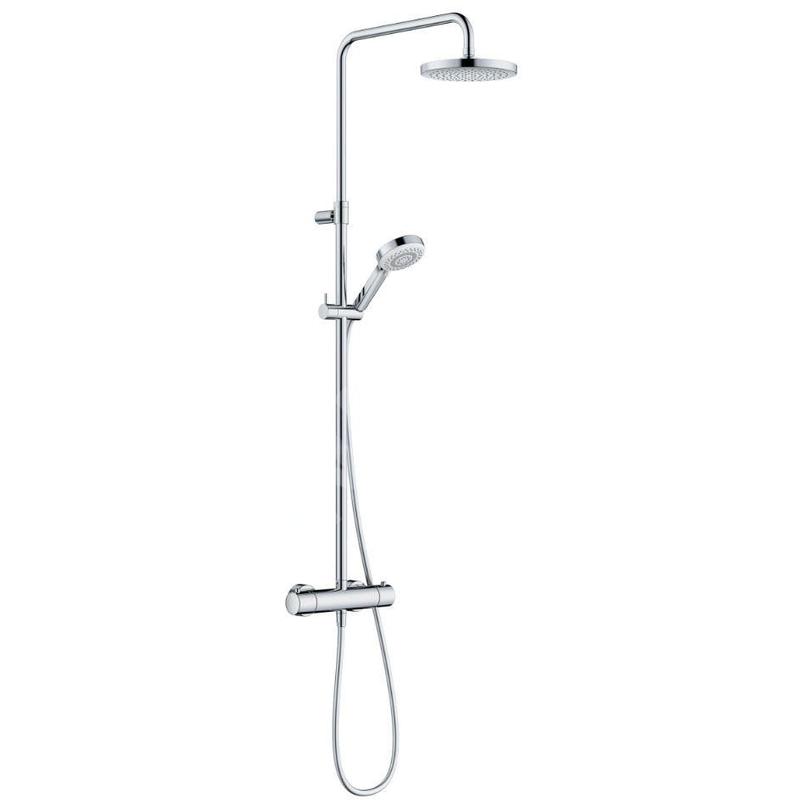 Kludi Dive - Set de douche avec thermostat, diamètre 20 cm, 3 jets, chrome 6807905-00 Kludi Dive - Set de douche avec thermostat, diamètre 20 cm, 3 jets, chrome 6807905-00