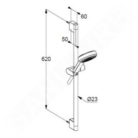 Kludi Dive - Set pommeau de douche, barre et flexible, chrome 6861005-00