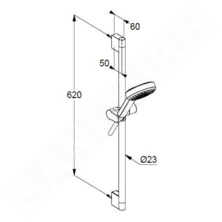 Kludi Dive - Set pommeau de douche, barre et flexible, chrome 6861005-00