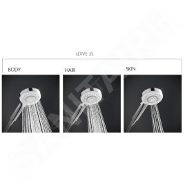 Kludi Dive - Set pommeau de douche, barre et flexible, 3 jets, chrome 6863005-00
