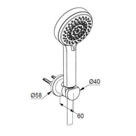Kludi Dive - Set de pommeau de douche, support et flexible, 3 jets, chrome 6895005-00