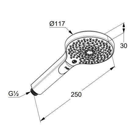 Kludi Dive - Pommeau de douche, 3 jets, chrome 6983005-00