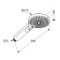 Kludi Dive - Pommeau de douche, 3 jets, chrome 6983005-00
