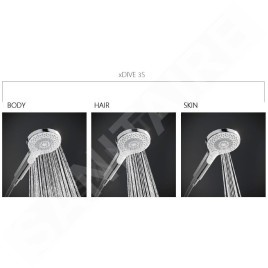 Kludi Dive - Set pommeau de douche, barre et flexible, 3 jets, chrome 6963005-00