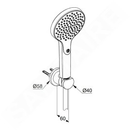 Kludi Dive - Set de pommeau de douche, support et flexible, chrome 6985005-00