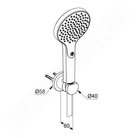 Kludi Dive - Set de pommeau de douche, support et flexible, chrome 6985005-00