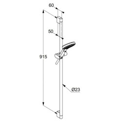 Kludi Dive - Set pommeau de douche, barre et flexible, chrome 6991005-00