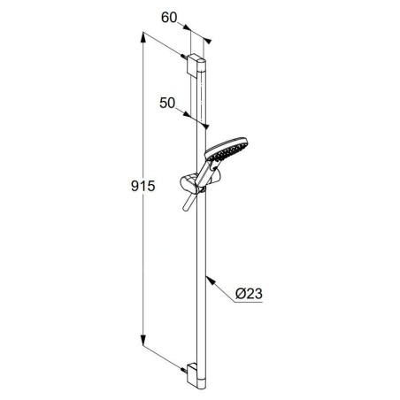 Kludi Dive - Set pommeau de douche, barre et flexible, chrome 6991005-00