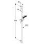 Kludi Dive - Set pommeau de douche, barre et flexible, 3 jets, chrome 6993005-00
