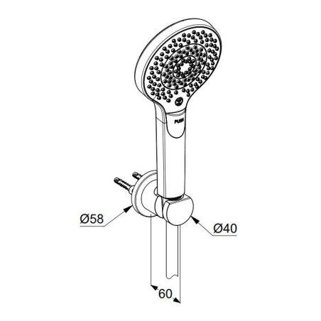 Kludi Dive - Set de pommeau de douche, support et flexible, 3 jets, chrome 6995005-00