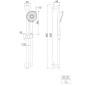 Steinberg 340 - Set de pommeau de douche, barre et flexible, 3 jets, chrome 340 1601