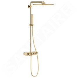 Grohe Euphoria SmartControl - Colonne de douche Cube 310 Duo avec thermostat, 2 jets, Cool Sunrise 26508GL0