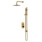 Cersanit Inverto - Set de douche avec mitigeur encastré, avec corps d’encastrement, diamètre 25 cm, 2 jets, doré S952-007 Cersanit Inverto - Set de douche avec mitigeur encastré, avec corps d’encastrement, diamètre 25 cm, 2 jets, doré S952-007