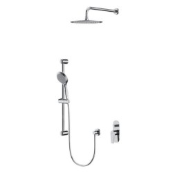 Cersanit Moduo - Set de douche avec mitigeur encastré, avec corps d’encastrement, diamètre 25 cm, 3 jets, chrome S952-011