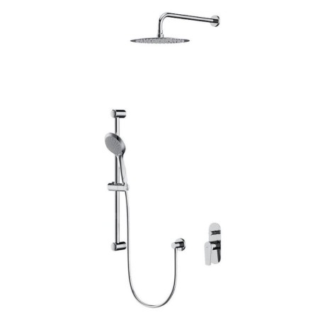 Cersanit Moduo - Set de douche avec mitigeur encastré, avec corps d’encastrement, diamètre 25 cm, 3 jets, chrome S952-011