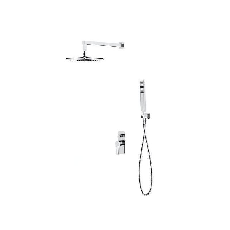 Cersanit Mille - Set de douche avec mitigeur encastré, avec corps d’encastrement, 20x20 cm, chrome S952-012 Cersanit Mille - Set de douche avec mitigeur encastré, avec corps d’encastrement, 20x20 cm, chrome S952-012