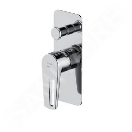 Cersanit Mille - Set de douche avec mitigeur encastré, avec corps d’encastrement, 20x20 cm, chrome S952-012