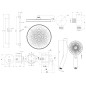 kielle Oudee - Set de douche avec mitigeur encastré, 2 sorties, avec accessoires et corps d’encastrement, chrome 20602SP10 kielle Oudee - Set de douche avec mitigeur encastré, 2 sorties, avec accessoires et corps d’encastrement, chrome 20602SP10