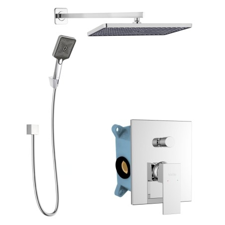 kielle Arkas I - Set de douche avec mitigeur encastré, 2 sorties, avec accessoires et corps d’encastrement, chrome 20611SP20