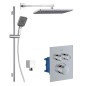 kielle Arkas I - Set de douche avec mitigeur encastré, 2 sorties, avec accessoires et corps d’encastrement, chrome 20611SPT10