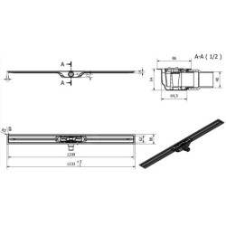 I-Drain Linear 54 - Receveur de douche en acier inoxydable PRO SS Linear, longueur 1200 mm, avec étanchéité IP4M12001X1
