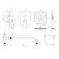 Ravak Flat - Set de douche avec mitigeur encastré, corps d’encastrement, 25x25 cm, noir X07S071