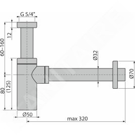 kielle Siphons - Siphon pour lavabo, diamètre 32 mm, ronde, métal 30901010