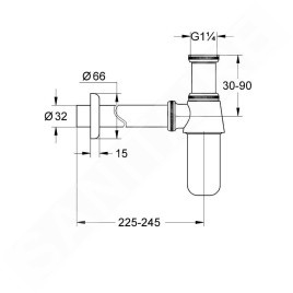 Grohe Siphons - Siphon design chrome 28920000