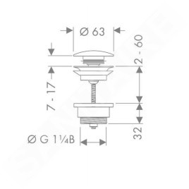 Hansgrohe Garnitures de vidage - Garniture de vidage Push-Open pour mitigeurs de lavabo et bidet, chrome 50100000