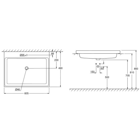Grohe Cube Ceramic - Vasque à encastrer, 605x490 mm, PureGuard, blanc alpin 3947900H