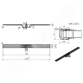 I-Drain Linear 72 - Receveur de douche en acier inoxydable PRO SS Linear, longueur 1200 mm, avec étanchéité IP5M12001X1