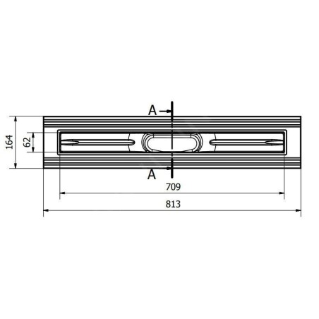 I-Drain Liquid - Grille en acier inoxydable pour bac à douche, longueur 700 mm, surface PVD, graphite EDRO.DT.0700