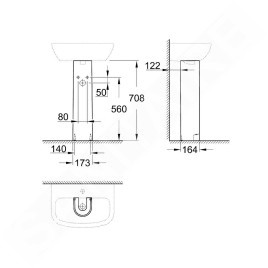 Grohe Bau Ceramic - Colonne pour lavabo, blanc alpin 39425000