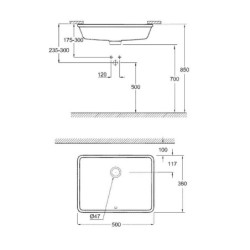 Grohe Cube Ceramic - Vasque encastrée, 492x370 mm, PureGuard, blanc alpin 3948000H