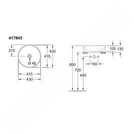 Villeroy & Boch Artis - Vasque, diamètre 430 mm, blanc alpin 41794301