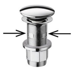 Sapho Accessoires Silfa - Bon refermable 1 1/4, pour lavabo avec trop-plein, ClickClack, chrome WA43451