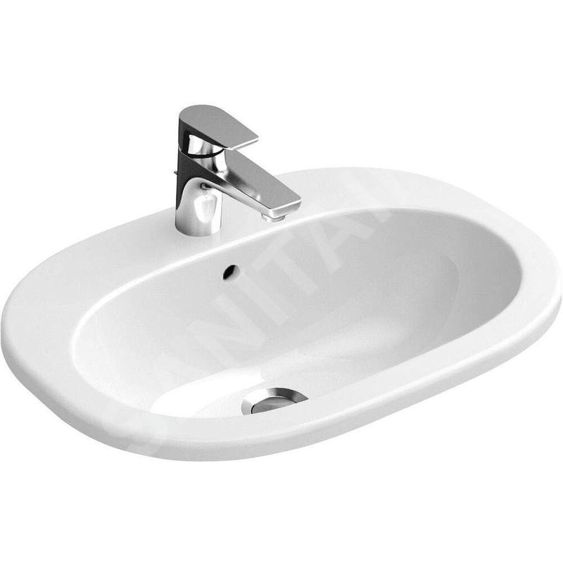 Villeroy & Boch O.novo - Vasque encastrée 560x405 mm, avec trop-plein, avec trou pour robinetterie, blanc alpin 41615601